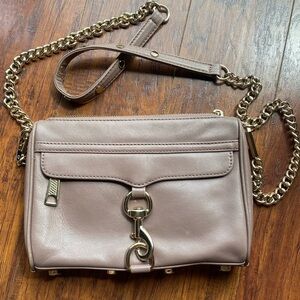 Rebecca minkoff mini Mac crossbody bag in “lilac” pinkish taupe color